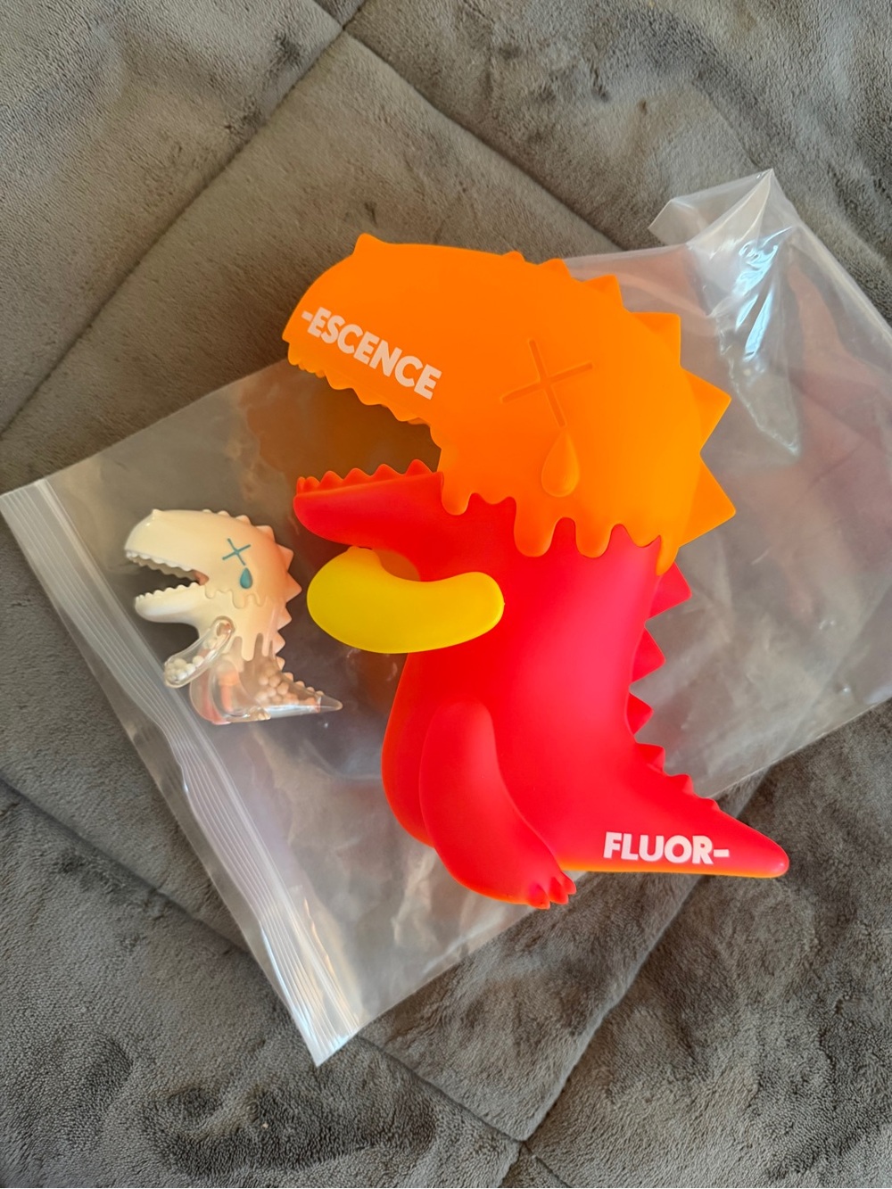 Fluor-Escence Neon UMASOU 400% Dinosaur Figure - Orange, Red, Yellow Full Glow!